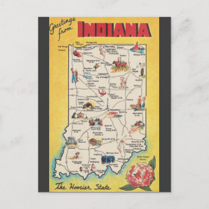 Hälsning från Indiana vintage vykort