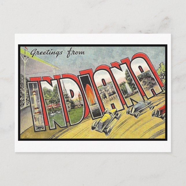 Hälsning från Indiana Vintage vykort (Framsida)