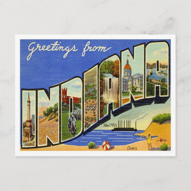 Hälsning från Indiana Vykort (Framsida)