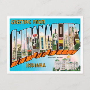 Hälsning från Indianapolis, Indiana Travel Vykort