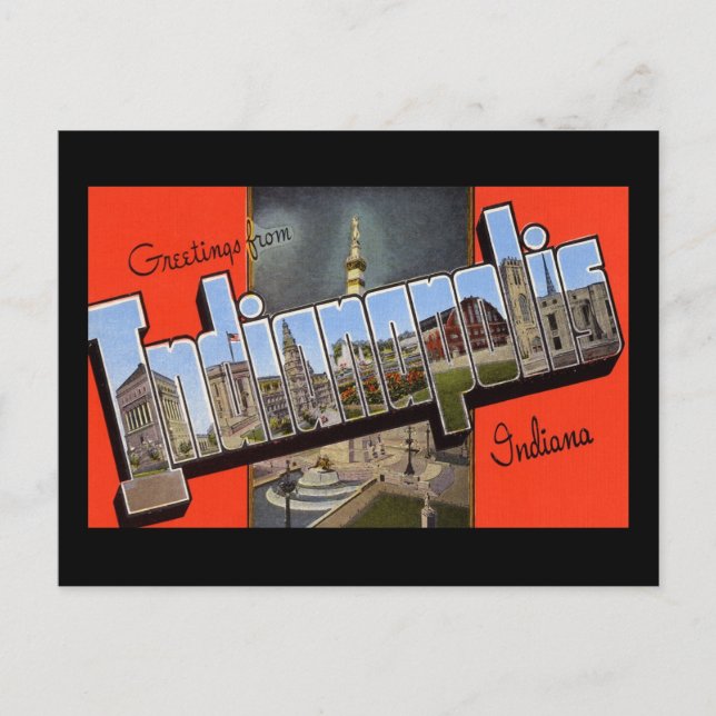 Hälsning från Indianapolis Indiana Vykort (Framsida)