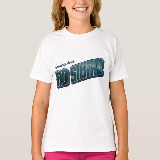 Hälsning från ingen signal t shirt (Framsida)