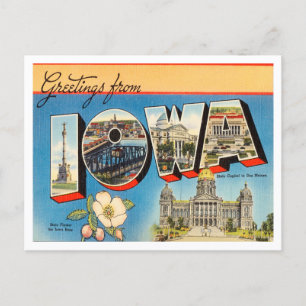 Hälsning från Iowa Vintage resor Vykort