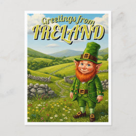 Hälsning från Irland Leprechaun Vykort