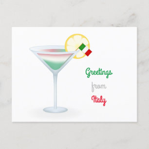 Hälsning från Italien Cocktail-Helgdag-vykort Helg Vykort