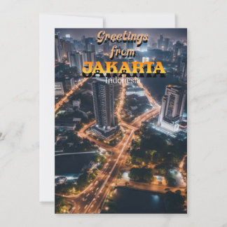 Hälsning från Jakarta Indonesia Tack Kort