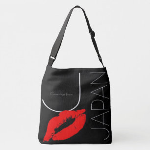 Hälsning från Japan Red Lipstick Kärlek Kiss Axelväska