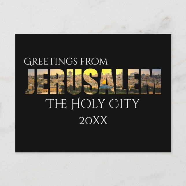 Hälsning från Jerusalem Heliga City Vykort (Framsida)