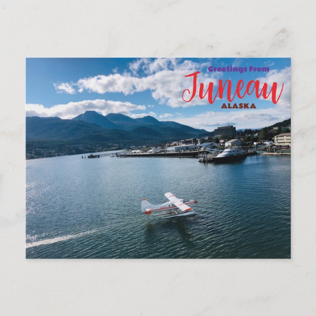 Hälsning från Juneau Alaska Scenia Postcard Vykort (Framsida)