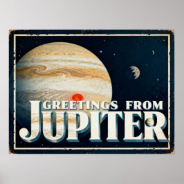 Hälsning från Jupiter Retro Sci-Fi Poster