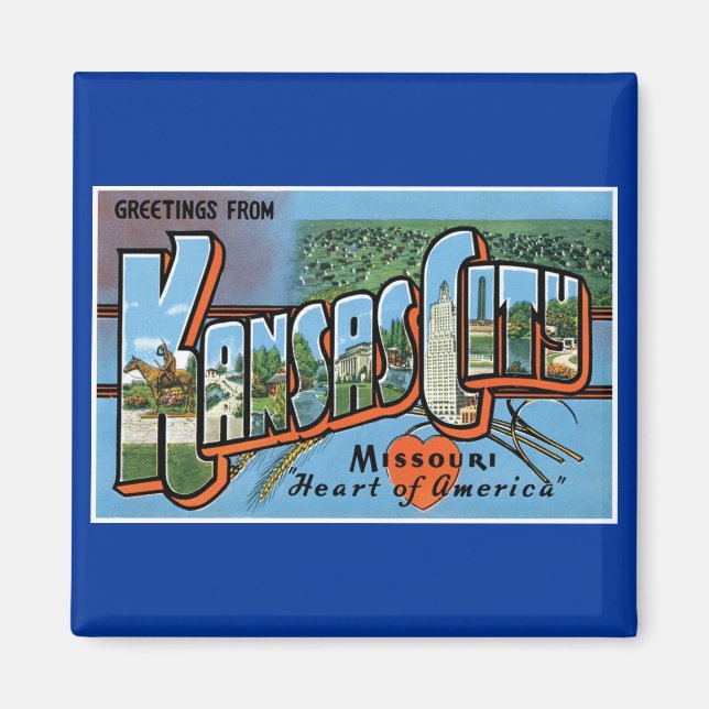 Hälsning från Kansas City! Magnet (Framsidan)