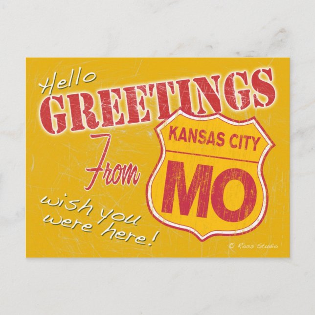 Hälsning från Kansas City Missouri Postcard Vykort (Framsida)
