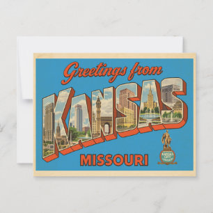 Hälsning från Kansas City, Missouri Vintage Vykort