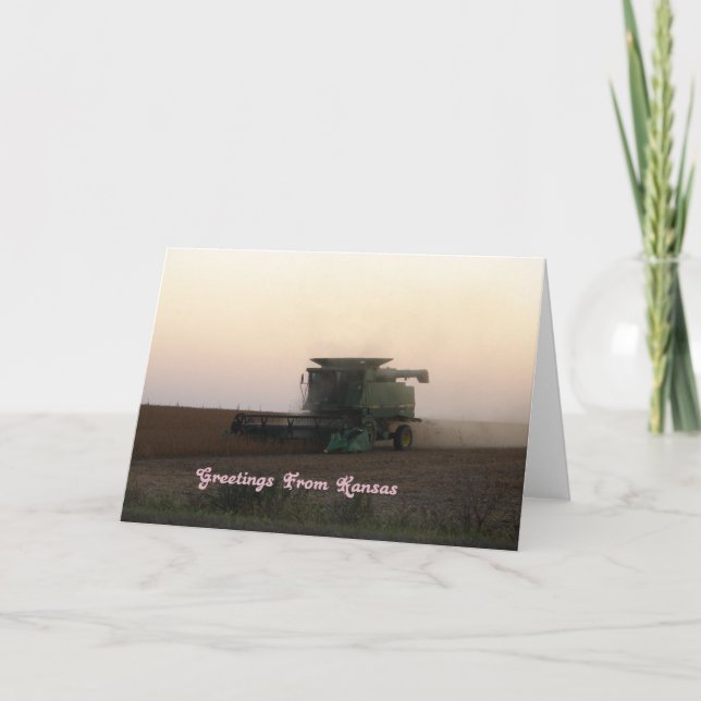 Hälsning från Kansas, kombinerat med solnedgång Kort (Framsida)