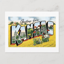 Hälsning från Kansas! Vintage Vykort