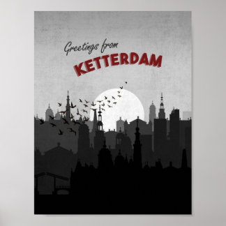 Hälsning från Ketterdam Sex Kråkor Postcard Art Poster
