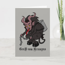 Hälsning från Krampus i Brown Helgkort