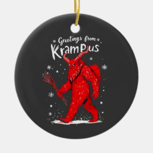 Hälsning från Krampus Julafton Jul Julgransprydnad Keramik