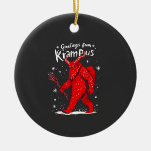 Hälsning från Krampus Julafton Jul Julgransprydnad Keramik
