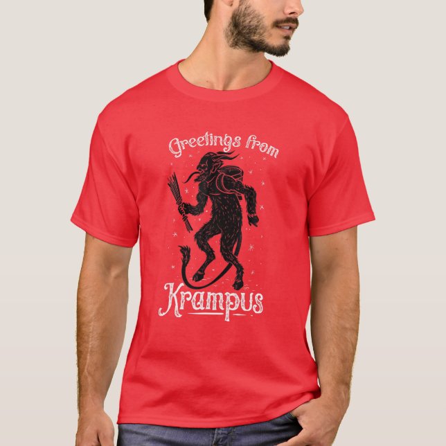 Hälsning från Krampus, Roligt före Germanisk pagan T Shirt (Framsida)
