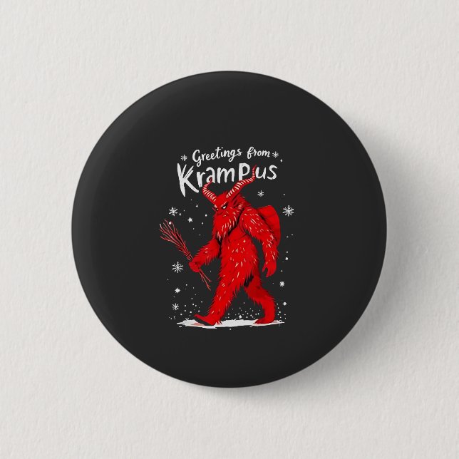 Hälsning från Krampus Xmas jul  Knapp (Framsida)