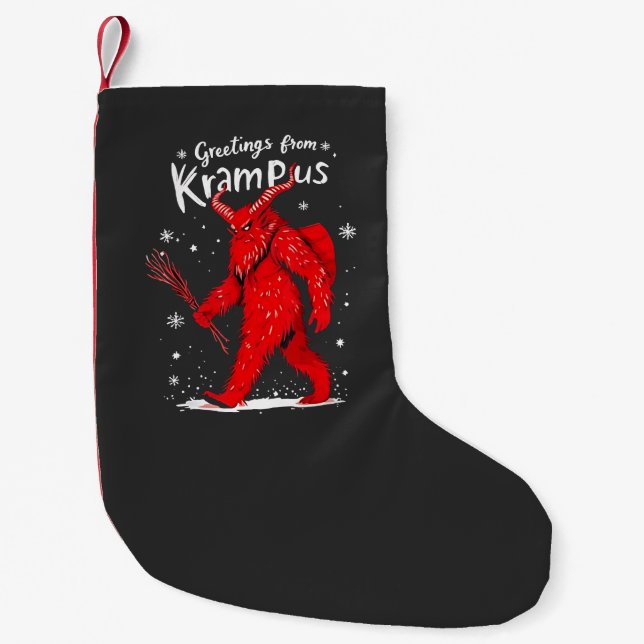 Hälsning från Krampus Xmas jul  Liten Julstrumpa (Framsidan)