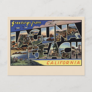 Hälsning från Laguna Beach, California Vintage Vykort