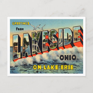 Hälsning från Lakeside, Ohio Vintage resor Vykort