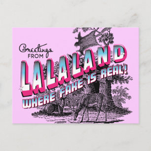 Hälsning från LALA LAND - där förfalskningen är ve Vykort