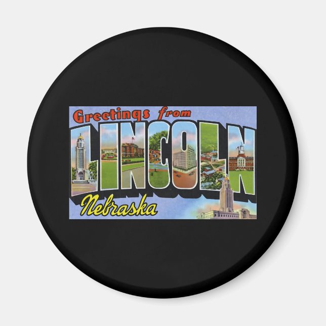Hälsning från Lincoln Nebraska Magnet (Framsidan)