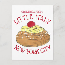 Hälsning från Little Italien New York City Zeppole Vykort