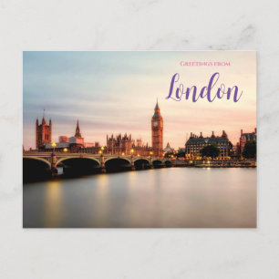 Hälsning från London England Postcard Big Ben Vykort