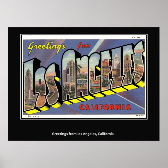 Hälsning från Los Angeles California Poster (Framsidan)