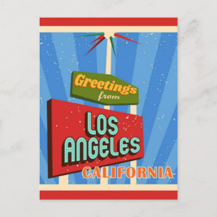 Hälsning från Los Angeles California Retro Vykort