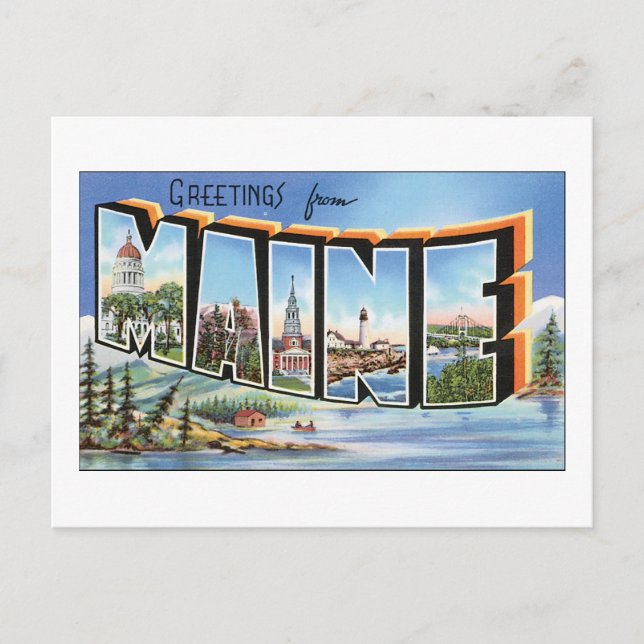 Hälsning från Maine Vykort (Framsida)