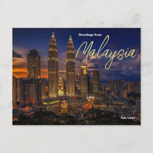 Hälsning från Malaysia Kuala Lumpur Postcard Vykort