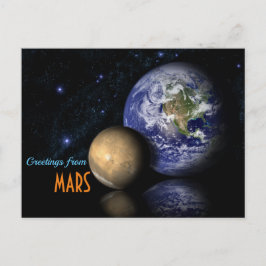 Hälsning från Mars till Earth Postcard Vykort