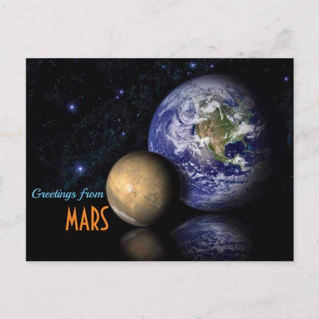 Hälsning från Mars till Earth Postcard Vykort (Framsida)