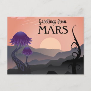 Hälsning från Mars Travel Postcard Vykort