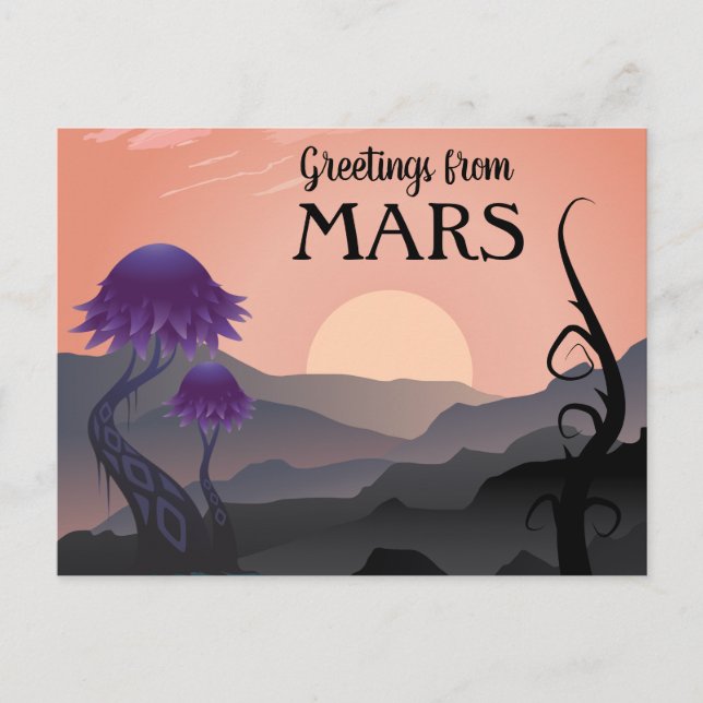 Hälsning från Mars Travel Postcard Vykort (Framsida)