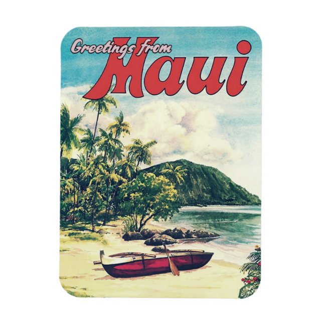 Hälsning från Maui, Hawaii Magnet (Vertikal)