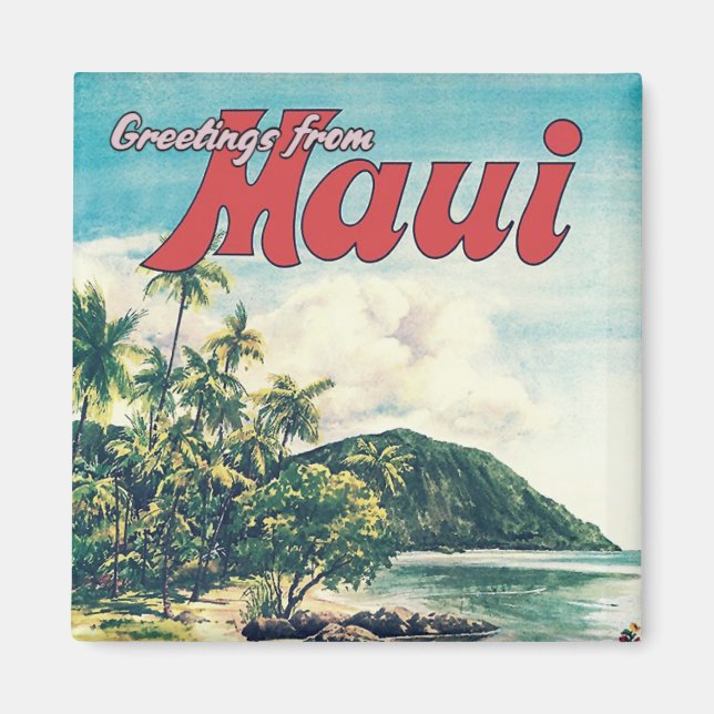 Hälsning från Maui, Hawaii Magnet (Framsidan)