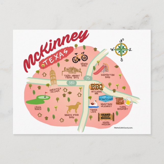 Hälsning från McKinney Postcard Vykort (Framsida)