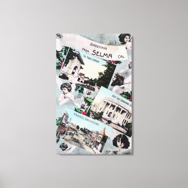 Hälsning från med Scenia ViewsSelma, CA Canvastryck (Framsida)