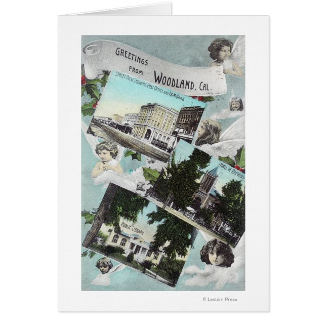 Hälsning Från med Scenia ViewsWoodland, CA Hälsningskort (Framsidan)