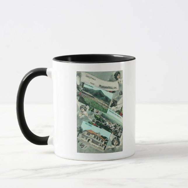 Hälsning från med scenvy mugg (Vänster)
