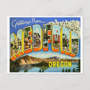 Hälsning från Medford, Oregon Vintage resor Vykort