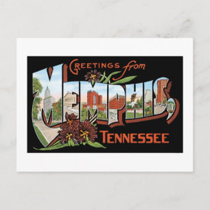 Hälsning från Memphis, Tennessee! Retro-postkort Vykort