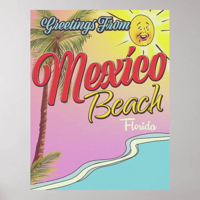 Hälsning från Mexiko Beach Florida Poster (Framsidan)