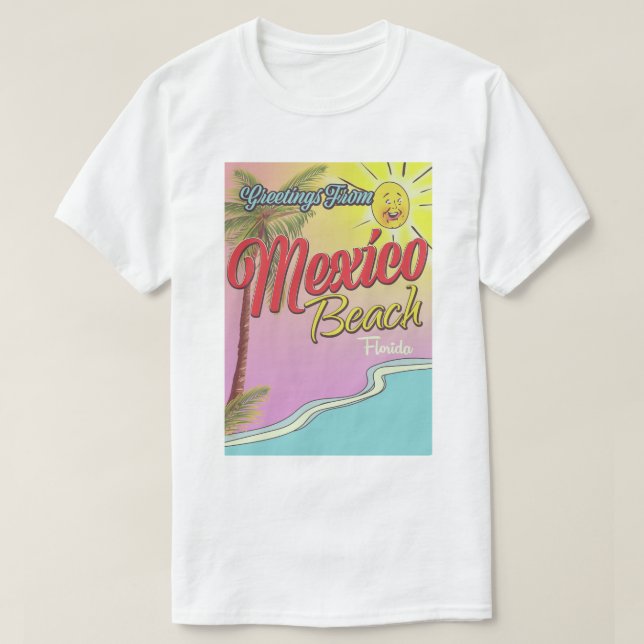 Hälsning från Mexiko Beach Florida T Shirt (Design framsida)